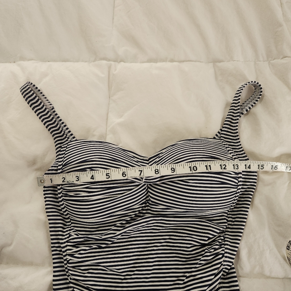 Bond-eye Australia One Piece Swimsuit Black White Striped Sz 8 US Stretch - Picture 6 of 8